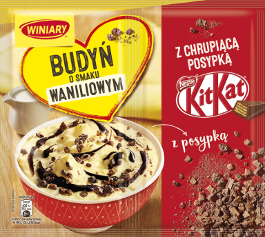 WINIARY Budyń o smaku waniliowym z chrupiącą posypką KitKat